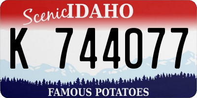 ID license plate K744077