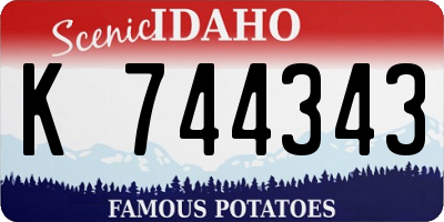 ID license plate K744343