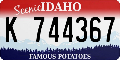 ID license plate K744367