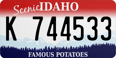 ID license plate K744533