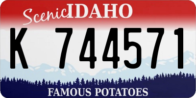 ID license plate K744571