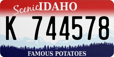 ID license plate K744578