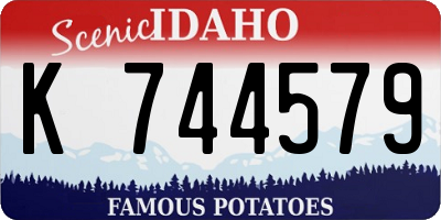 ID license plate K744579