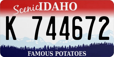 ID license plate K744672