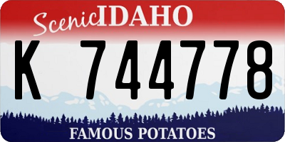 ID license plate K744778
