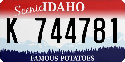 ID license plate K744781
