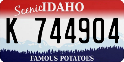 ID license plate K744904