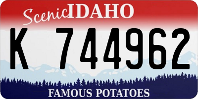 ID license plate K744962