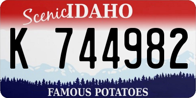 ID license plate K744982