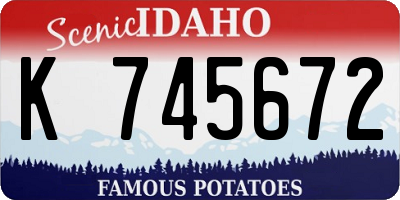 ID license plate K745672