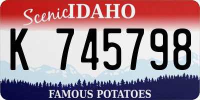 ID license plate K745798