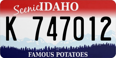 ID license plate K747012