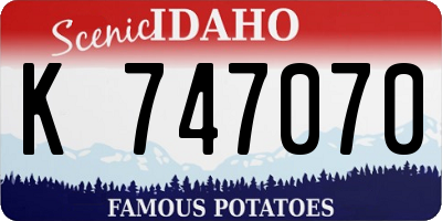ID license plate K747070
