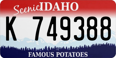 ID license plate K749388