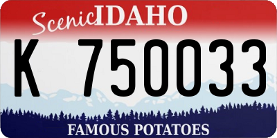 ID license plate K750033
