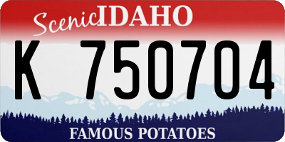 ID license plate K750704