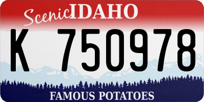 ID license plate K750978
