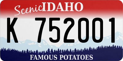 ID license plate K752001