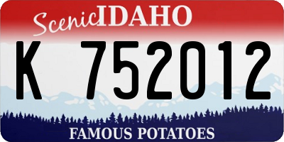 ID license plate K752012