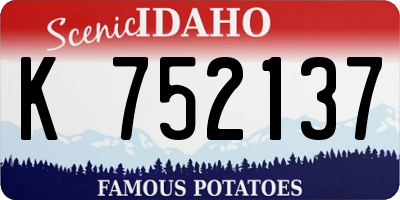 ID license plate K752137