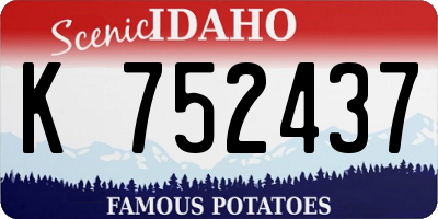 ID license plate K752437