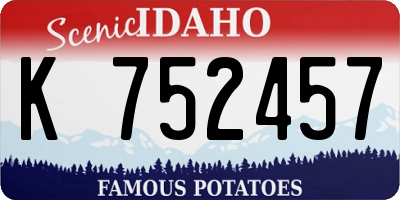 ID license plate K752457