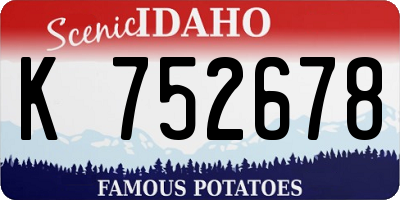 ID license plate K752678