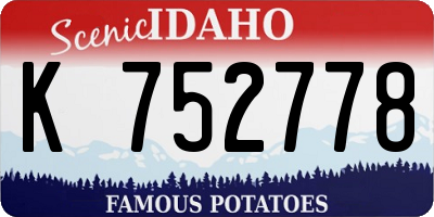 ID license plate K752778