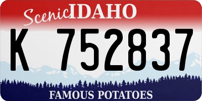 ID license plate K752837