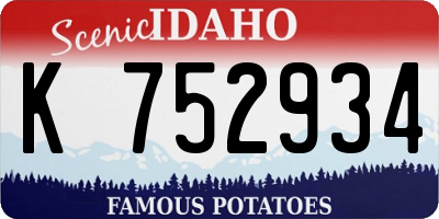 ID license plate K752934