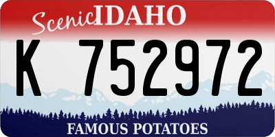 ID license plate K752972