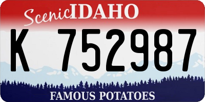 ID license plate K752987