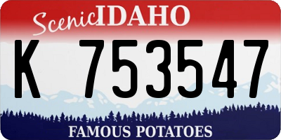 ID license plate K753547