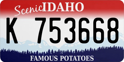 ID license plate K753668