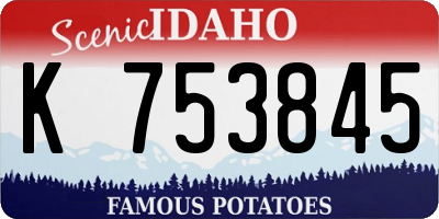 ID license plate K753845