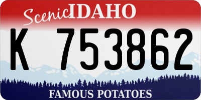 ID license plate K753862