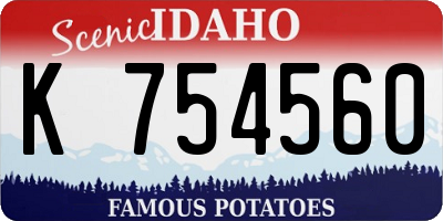 ID license plate K754560