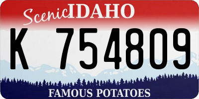 ID license plate K754809