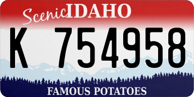 ID license plate K754958