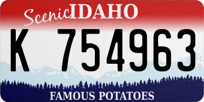 ID license plate K754963