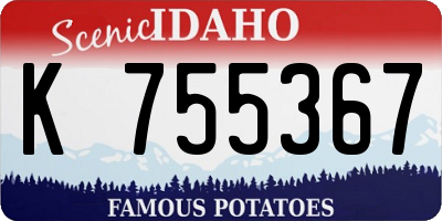 ID license plate K755367
