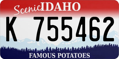 ID license plate K755462