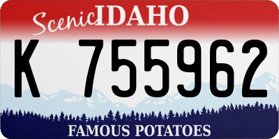 ID license plate K755962