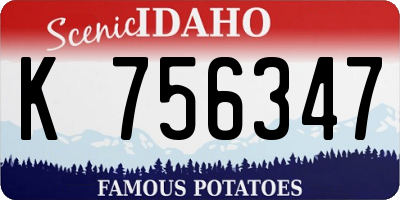 ID license plate K756347