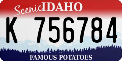 ID license plate K756784