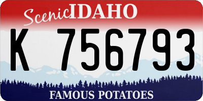 ID license plate K756793