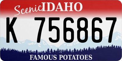 ID license plate K756867
