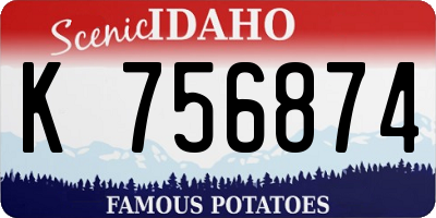 ID license plate K756874