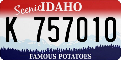 ID license plate K757010