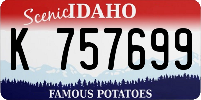 ID license plate K757699